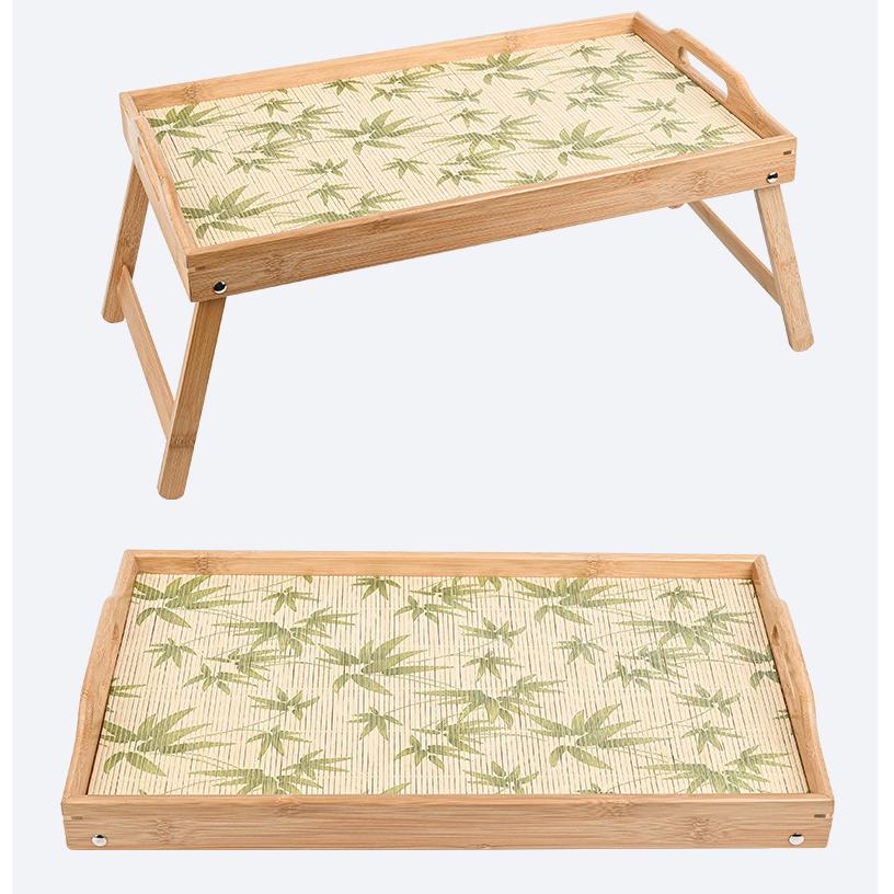 Бамбуковый поднос для кровати, складные ножки с ручками, поднос для завтрака для дивана, еды, рисования, поднос с едой для завтрака в постели, чтения или работы