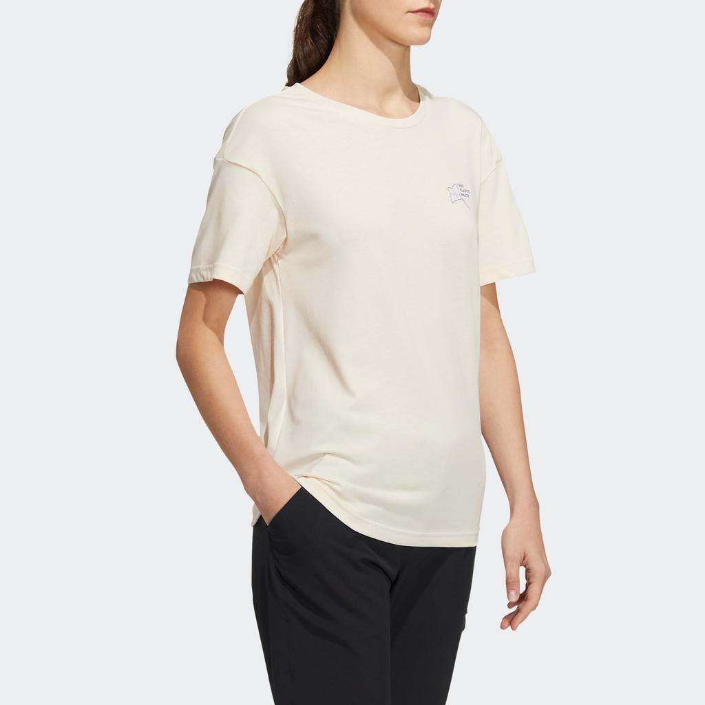 Adidas Футболка Ocean Gfx, повседневная дышащая спортивная футболка с принтом дельфина, женские топы с короткими рукавами, бежевый HE7339