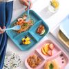 Rectangle Dinner Plate 3 Compartments Food Grade PP Dishwasher Safe Adults Kids Breakfast Snack Vegetable Meal Food Serving Dish Kitchen Supplies