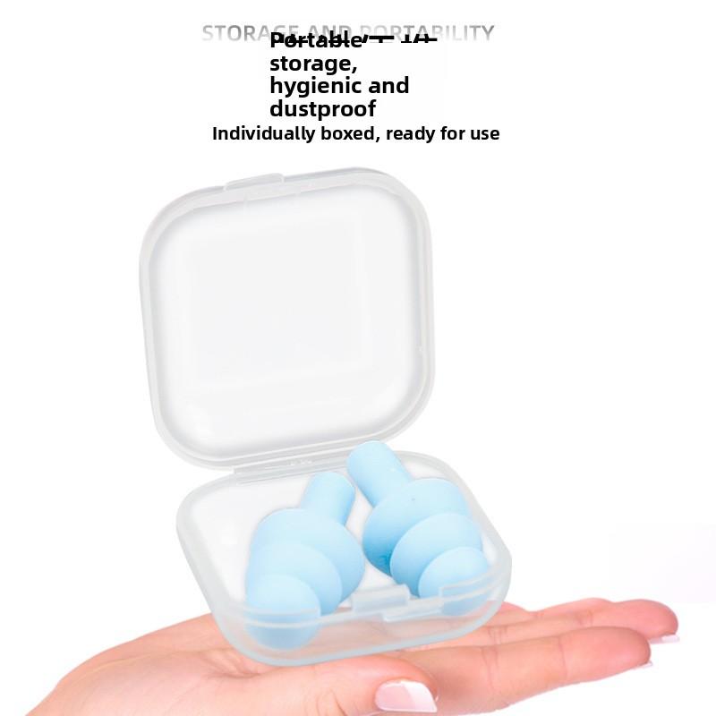 Boxed Sleep Earplugs Triple Earcaps Lunch Break Sound Insulation Noise Reduction Adult Sports Swimming Silicone Earplugs