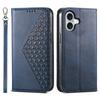 For iPhone 16 Wallet Case Calf Texture PU Leather Phone Cover with Strap