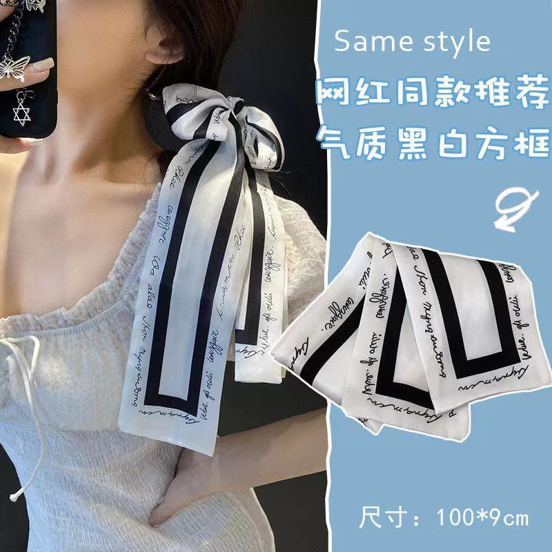 Шелковый шарф Qiandongge, повязка на голову в стиле ретро, завязанный хвост, бант, лента, повязка на голову, повязка на голову Mori Series