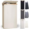 Collapsible Clothes Hamper with Lid & Inner Bag Clothes Storage Basket Bamboo Handles Large Laundry Basket Bathroom Accessories