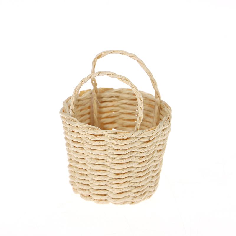 Мини милый кукольный домик из ротанга, плетеная вручную корзина, милые игрушки, куклы, миниатюрное украшение