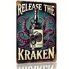 Винтажная металлическая вывеска Kraken Rum, антикварный металлический настенный декор, для бара, паба, мужской комнаты, дома, 8x12 дюймов