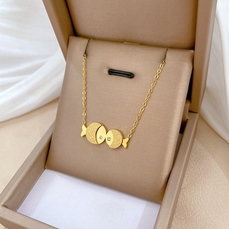 Геометрическое Животное Темперамент Личность Минималистичный Ветряная Печь Настоящее Золото Ожерелье Женская Цепочка на Ключицу