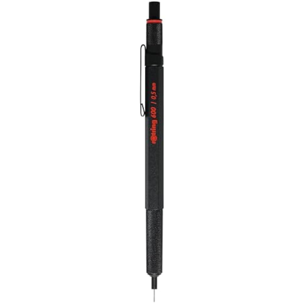 Механический карандаш RotRing Rotling 0,5 мм 600 Черная ручка с чехлом и блокнотом Подарочная коробка с сумкой...
