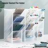 Desktop Frosted Transparent Pen Holder & Makeup Organizer