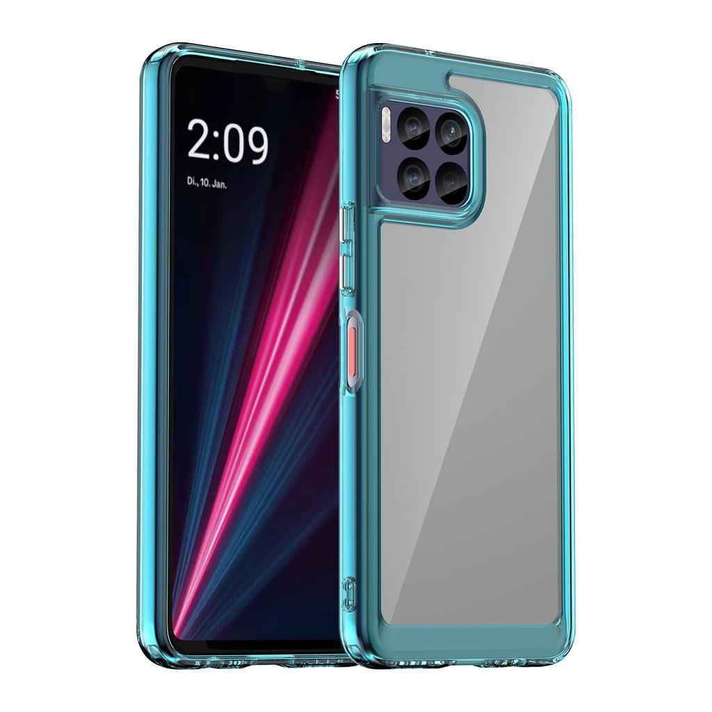 Красочный противоударный чехол-щит для T-Mobile Revvl 7 Pro Мягкая рамка из ТПУ Прозрачная задняя крышка из твердого пластика