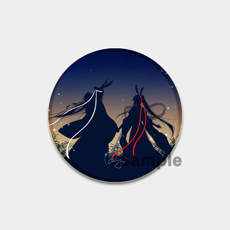 32/44/58 мм аниме Mo Dao Zu Shi брошь, булавки для одежды, аксессуары для рюкзака, мультяшная фигурка Lan Wangji/Wei Wuxian/Chen Qing Ling, значок