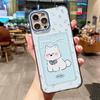 Cute Cartoon Dog Phone Case For iPhone 13 15 16 11 12 14 Pro Max XR XS X 7 8 Plus SE Soft Wallet Card Slot Bag Holder Cover Capa