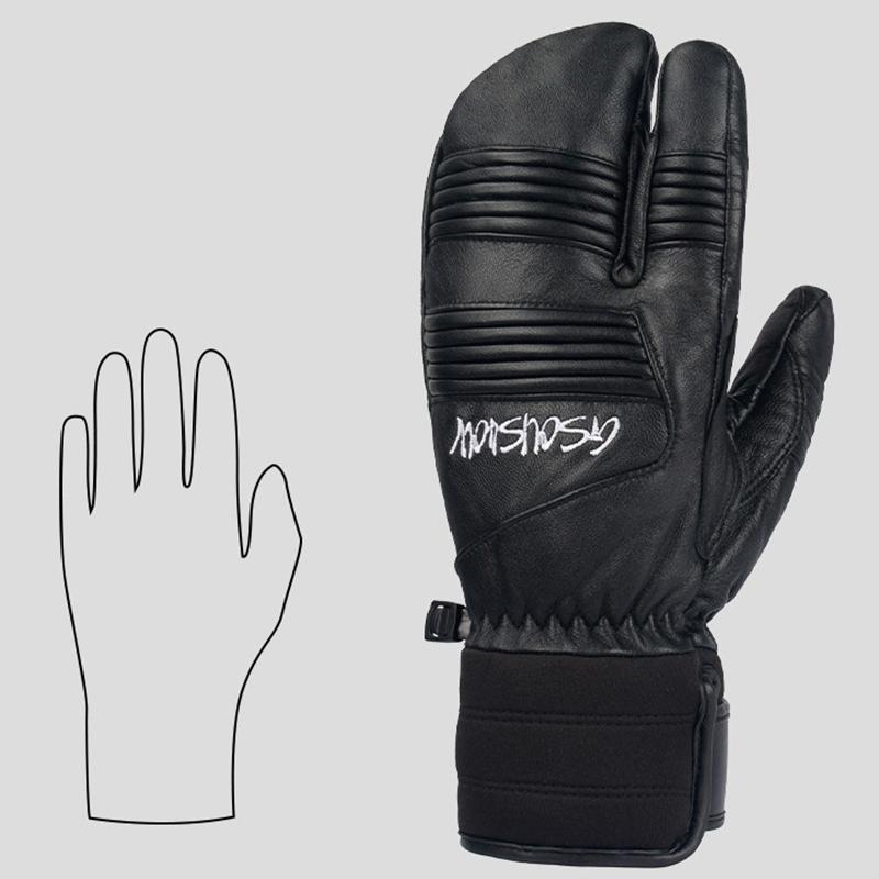 Waterproof Leather Women Snow Gloves Outdoor Mountain Sport Man Skiing Mittens Motocycle Warm Snowboard Mitts Inner 5 Fingers