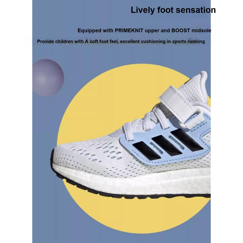 Adidas Pureboost 22 Fabric Comfortable Sports Durable Low-Top Kids Running Shoes Kids Running Shoes White Blue GZ2601