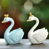 Фигурка Лебедя Прекрасная Миниатюрная Фигурка Кукла DIY Украшение для Торта Симуляция Короны Фигурка Лебедя Смола Модель Животного Рождественский Свадебный Подарок