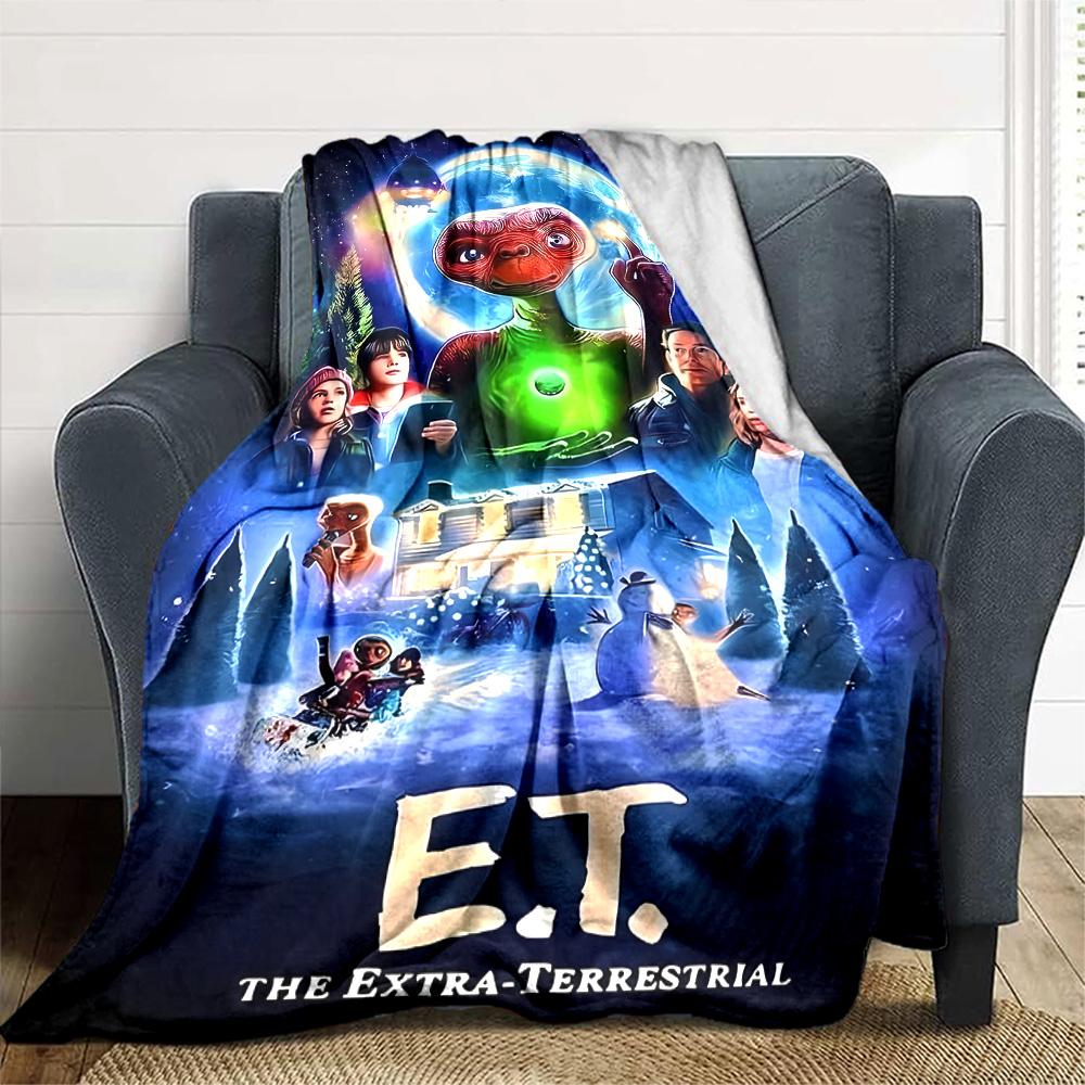 1pc E-ET1 Blanket, Gift, for Men and Women, Soft Blanket, Good for Sofa Bed Couch Travel, Lightweight Flannel Blanket