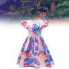 Lilo And Stitch Girl Dress With Puffy Sleeves Summer Cotton Polyester For Ages 3 To 8