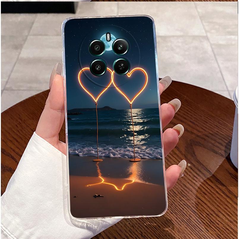 For Realme 12 4G Case RMX3871 Luxury Cute Love Rabbit Cartoon Funny Clear TPU Soft Silicone Back Cover For Realme12 4G Cases
