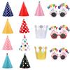 Samkos Birthday Hat, очки для дня рождения, шляпа для дня рождения, набор из 14 штук, корона, забавные очки, треугольная шляпа, С днем рождения, празднование, день рождения, вечеринка, аксессуары
