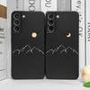 Чехол для телефона 'Горный пейзаж в стиле линий' для Samsung S25 S24 S22 S21 S20 FE Note 20 Ultra S23 Plus Простой painted чехол 'Солнце и Луна для пары'