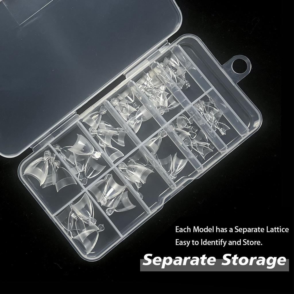 240 ультратонких полунаклеек для ногтей в коробке, бесшовные полуматовые накладки для ногтей, накладки для ногтей миндалевидной формы.