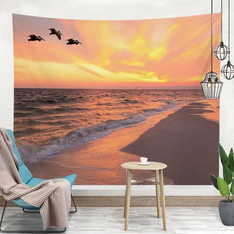 Спальня Гостиная Гобелен Тропические Растения Летний Узор Гобелен Мода Домашний Декор