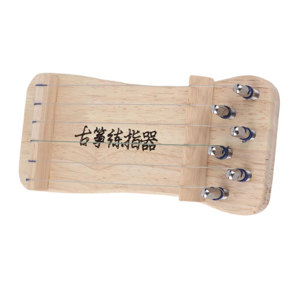 Finger Trainer for 6-String Mini Koto, Wood Color, Practice, Skill Improvement, Suitable for Koto Beginners, Compact, 21 X 9.5 Cm, Portable