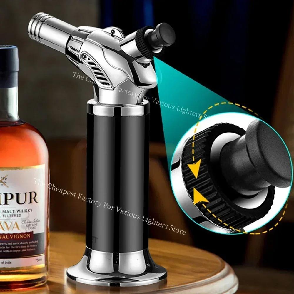 3-Fire Jet Flame кухонный металлический пистолет 1300 ° C сварочная горелка ветрозащитная кулинария барбекю надувной бутановый газовый зажигалка для сигар на открытом воздухе 2024