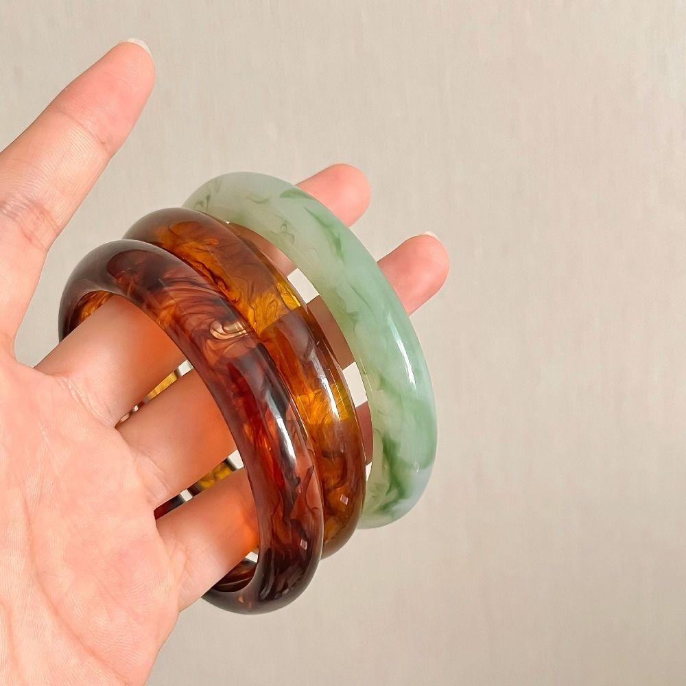 Браслеты из смолы в античном стиле, геометрические ретро-кольца для рук, креативные массивные браслеты для женщин