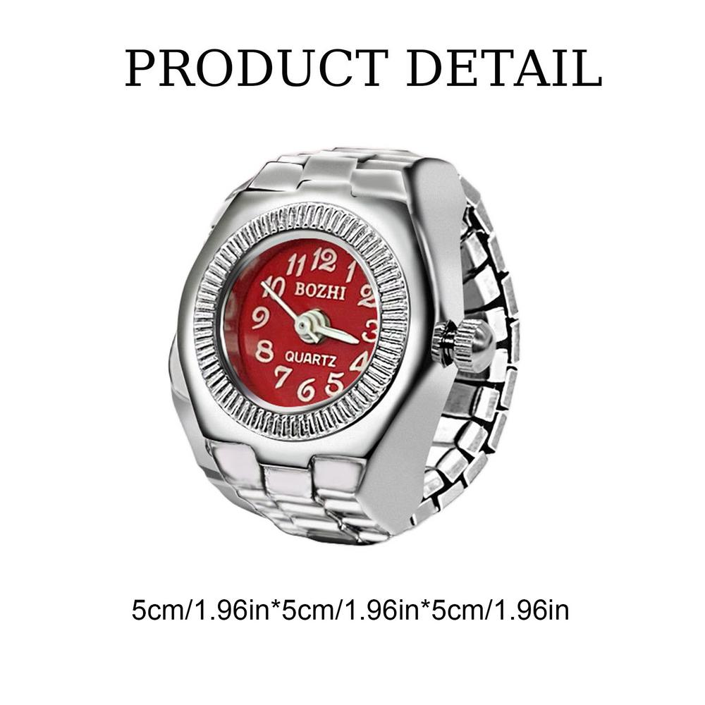 Винтажные часы в стиле панк на палец, мини-часы из сплава с эластичным ремешком, кольца для пары, ювелирные часы, ретро, ​​римские кварцевые часы, кольцо