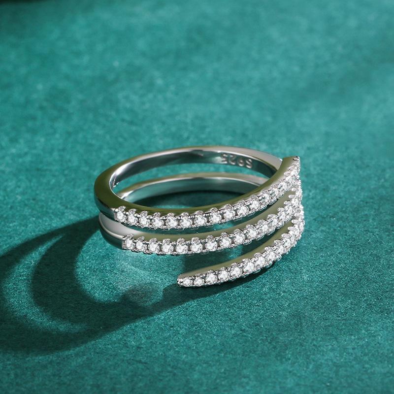 Tancise Classic 925 Sterling Silver Zircon Ring Ladies Jewelry Wedding Promise Party Gift