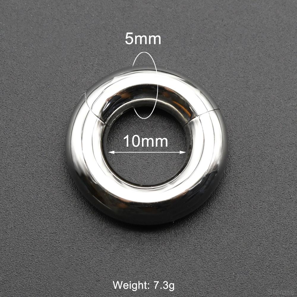 Smooth Hinged Stainless Steel Segment Hoop Ring 00G Large Size Septum Clicker BCR PA Piercing Nose Ring Ear Stretcher Weights