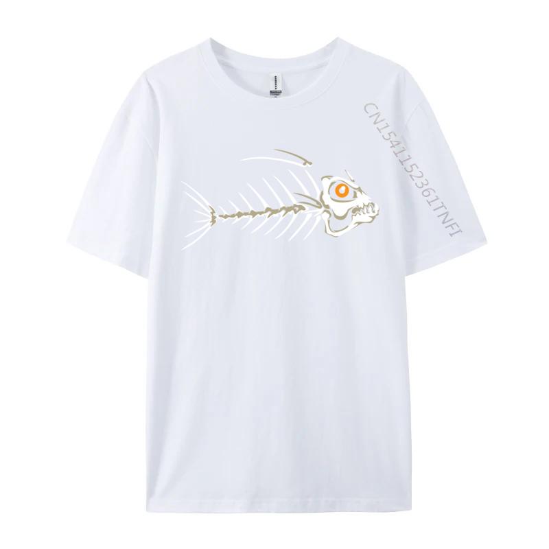 Fish Skeleton Bones Custom Plain Funny Luxury Designer T-Shirts Cotton T Shirt For Men Party Tee Shirts