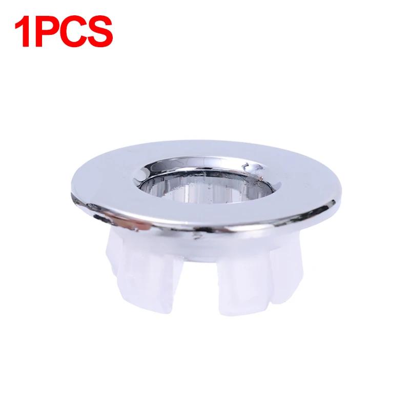 4/1Pc Wash Basin Sink Hole Overflow Ring Hollow Plug Kitchen Bathroom Insert Replacement Trim Bath Drain Cap Plastic Round Cover