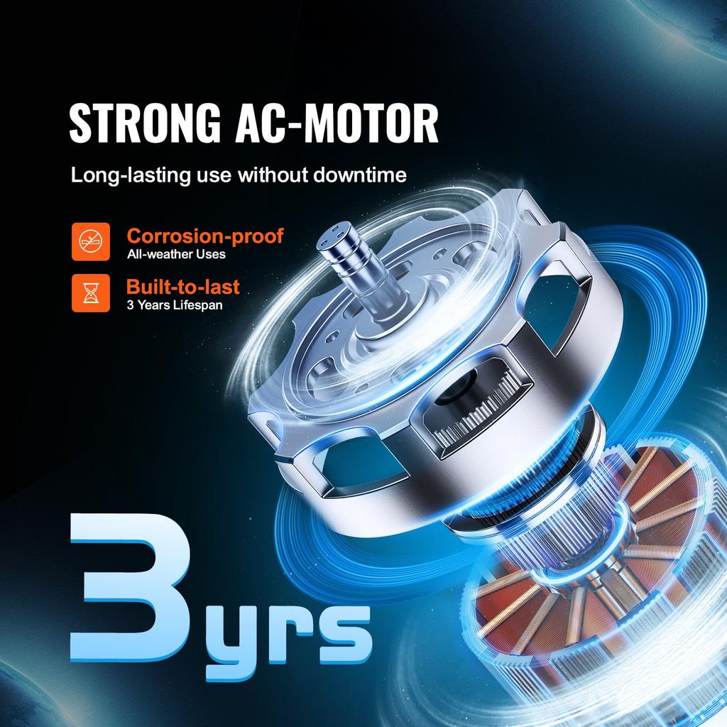 VEVOR Inline Duct Fan, 152.4mm 323.7 CFM with Variable Speed Controller, Quiet AC-motor Ventilation Exhaust Fan for Cooling Booster, Grow Tents