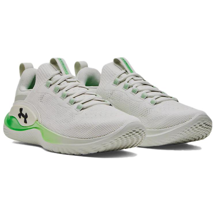 Under Armour Амортизирующие Нескользящие Износостойкие Низкие Тренировочные Кроссовки Мужские Белые Зеленые 3026106-300