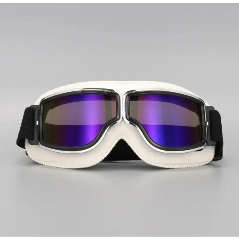 Мотоциклетные очки, ветрозащитные очки для мотоциклетного шлема, солнцезащитные очки, ретро, ​​универсальные складные кожаные аксессуары для мотоциклов в стиле ретро