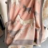 Elegant Autumn And Winter Versatile Horse Jacquard Imitation Cashmere Scarf Women'S Short Beard Tassel Travel Outside With Warm Scarf