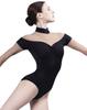 Взрослый купальник с длинным рукавом из эластичной ткани для балета, гимнастики, сценических репетиций балета, женский, одежда, платье, костюм, одежда, D003-ЧЕРНЫЙ-170