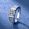 Korean Style Men's Adjustable Full Diamond Fashion Ring – Large, Temperament-Inspired Design