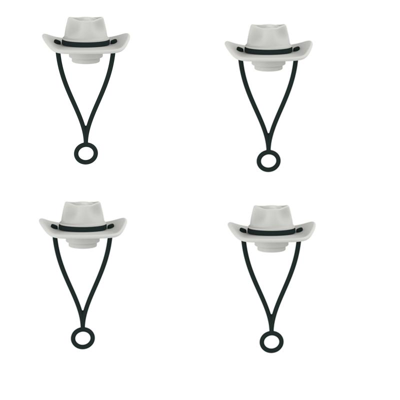 Silicone Cowboy Hat Straw Covers Cute Hat Shape Straw Topper Reusable Straw Tip Protector Cap Mug Accessories Gift Straw Cap