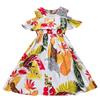Малыши Дети Цветочный Лист Принт Пляжное Платье Платья Принцессы Одежда