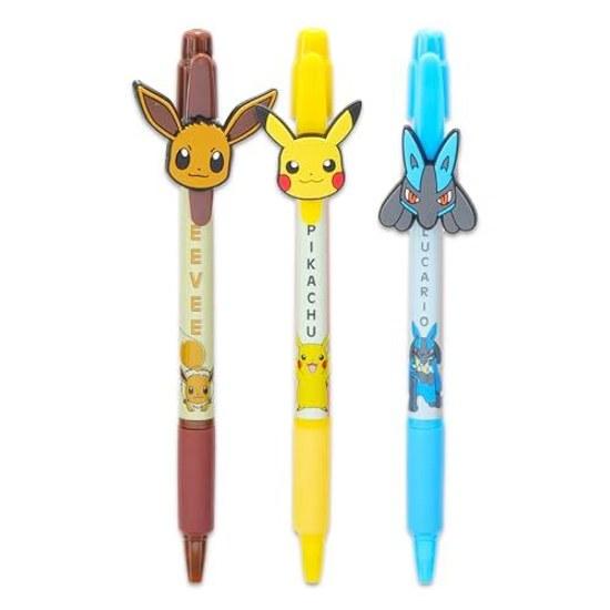 Детская ручка Pokémon - Подарочный набор с шариковой ручкой Пикачу, Люкарио, Иви, а также Карты, Мини-альбом для коллекционных карточек, Набор школьных принадлежностей