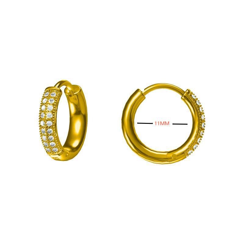 Golden Tungsten Electroplated Circular Exaggerated Plain Hoop Earrings Beach Vacation Women Lightweight Luxury Niche High-End