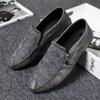 Round Toe Flat Man Casual Shoe Full Grain Loafers Leather Shoes For Men Comfortable 2025 New Arrivals Slip-on Low Price Pu