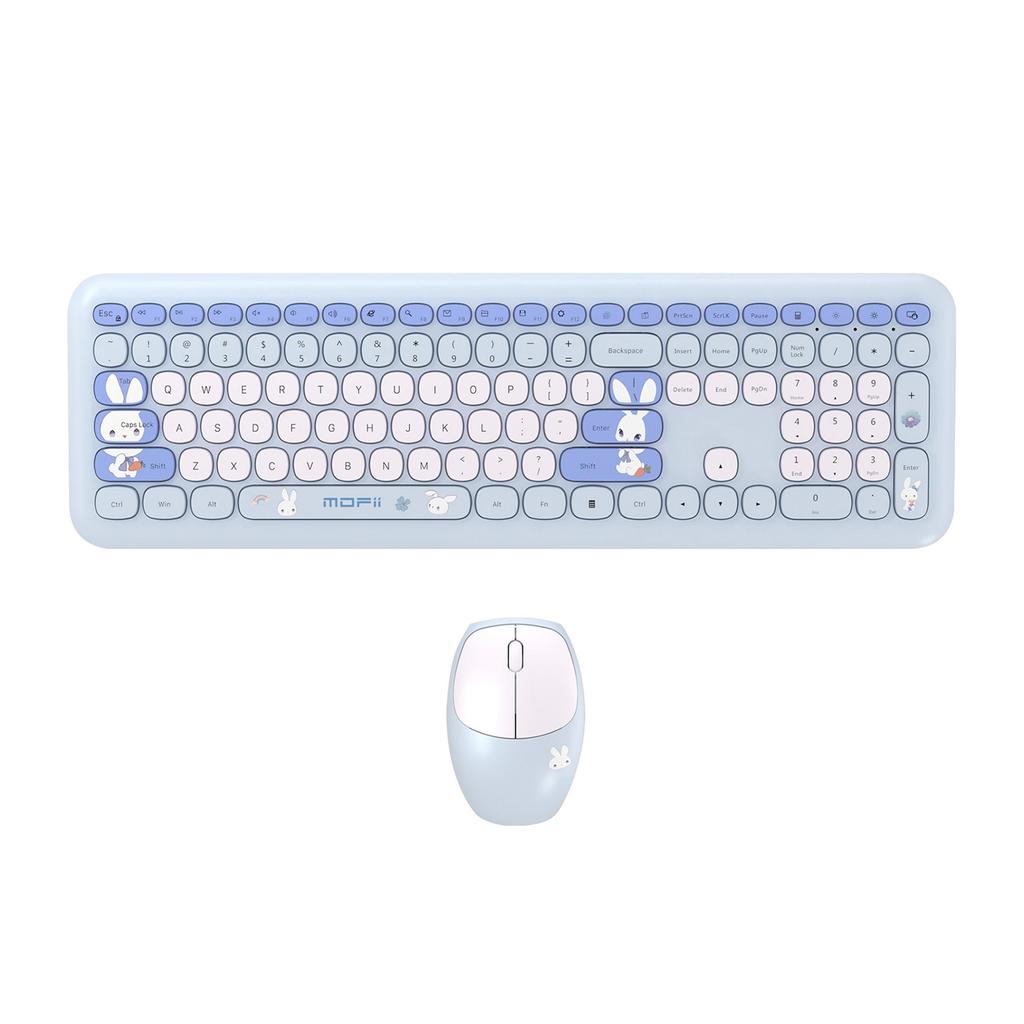 Mofii Wireless Keyboard and Mouse Set, 110-Key Full-Size Ultra-Thin, 2.4GHz, 1200 DPI USB Mouse, Suitable for Office Laptops