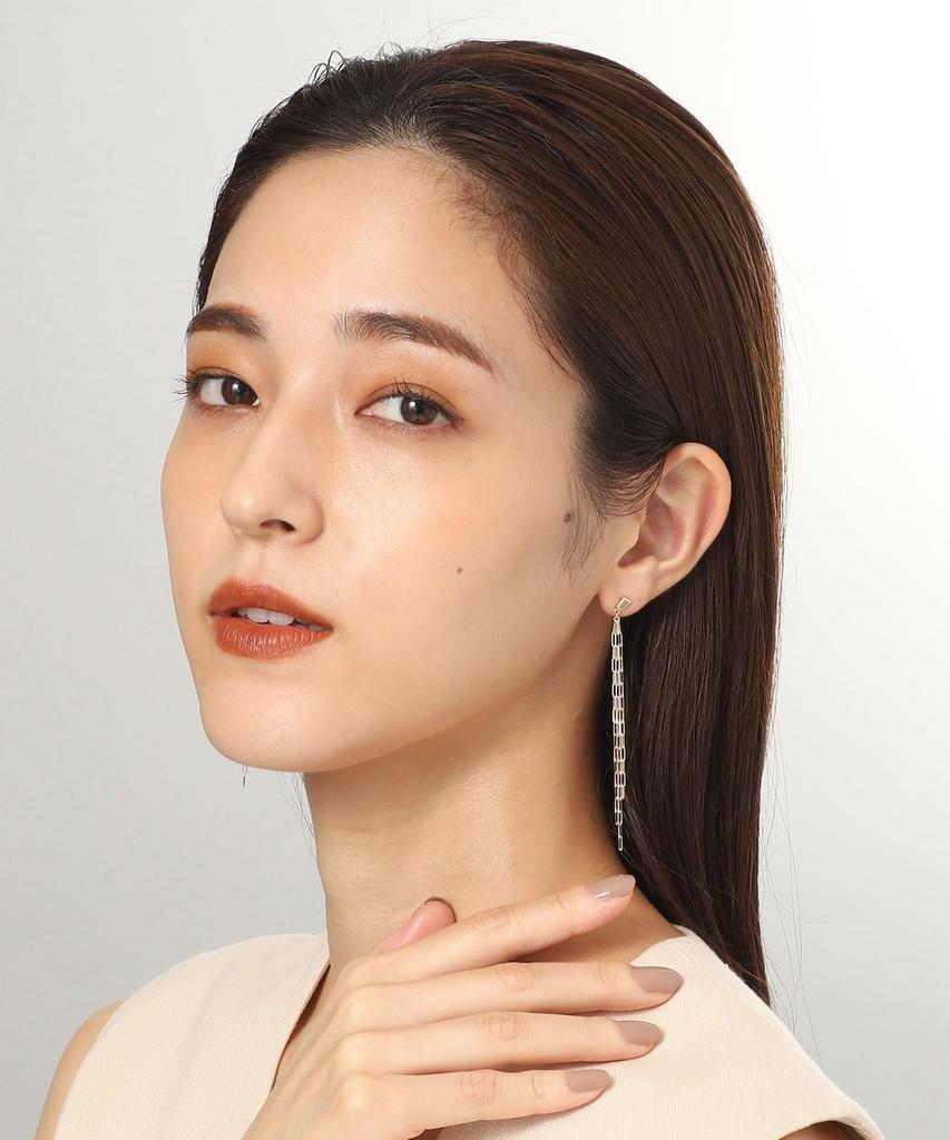 Серьги K10 Prim Cable Chain Fringe Серьги-гвоздики 40576523 Желтое золото 00 [Kokoshnick] Женские (100)