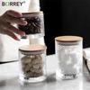 Банка для хранения из кованого стекла BORREY, герметичные банки с крышкой, бутылки, банки для специй, бутылка для хранения кофе, сладкая коробка для чая, кухонная банка