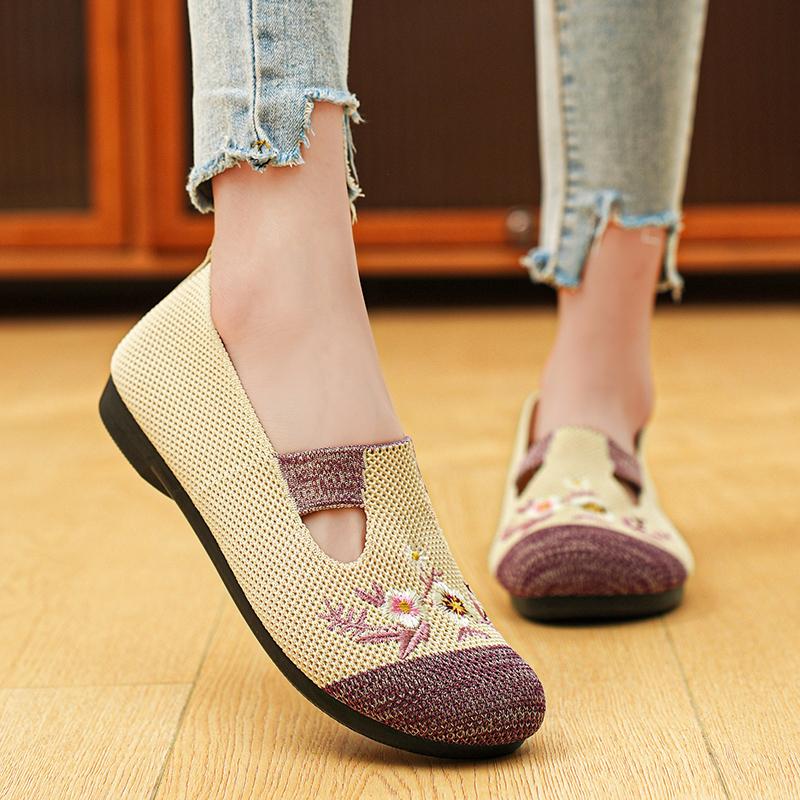 Женские туфли на плоской подошве, складные лоферы без шнуровки, женские туфли на одинарной платформе с квадратным носком, модная повседневная обувь для мам для мам, женская обувь