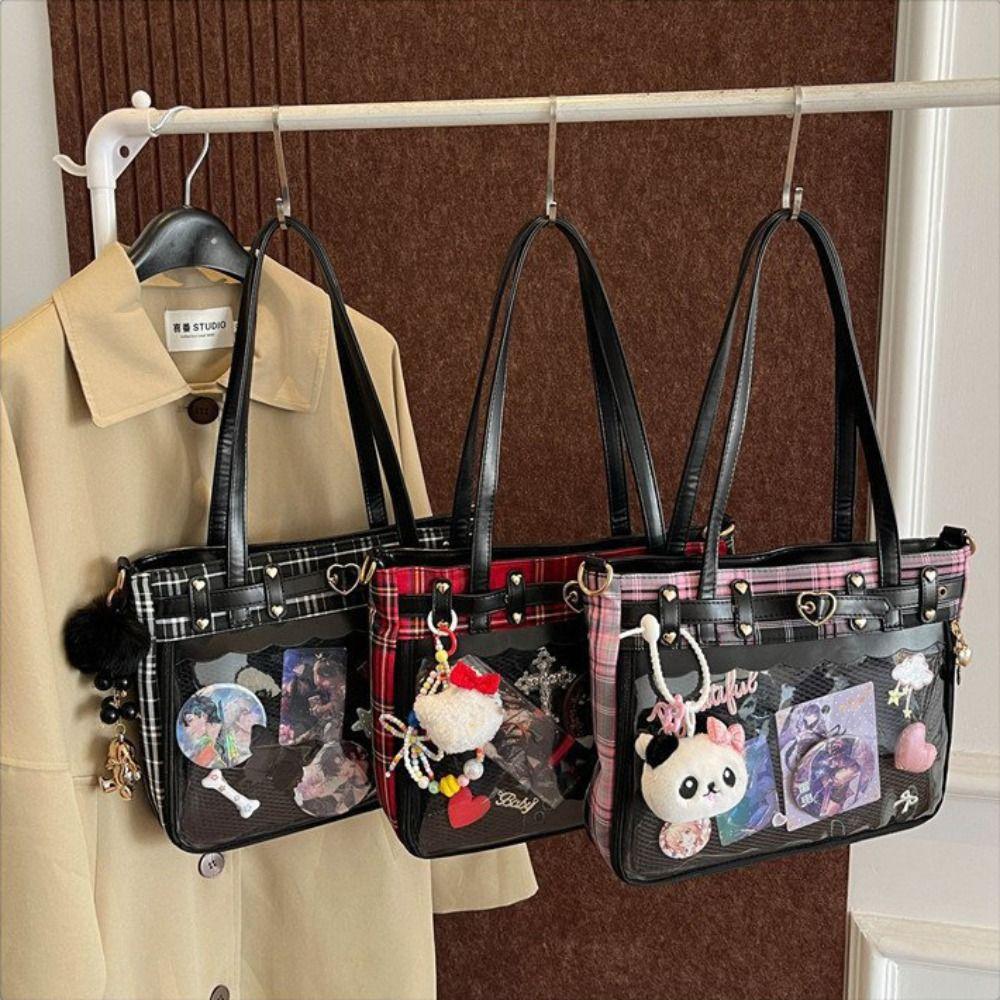 Y2K Cartoon Anime Itabag Large Capacity Transparent Shoulder Bag Creative JK Crossbody Bag Outdoor