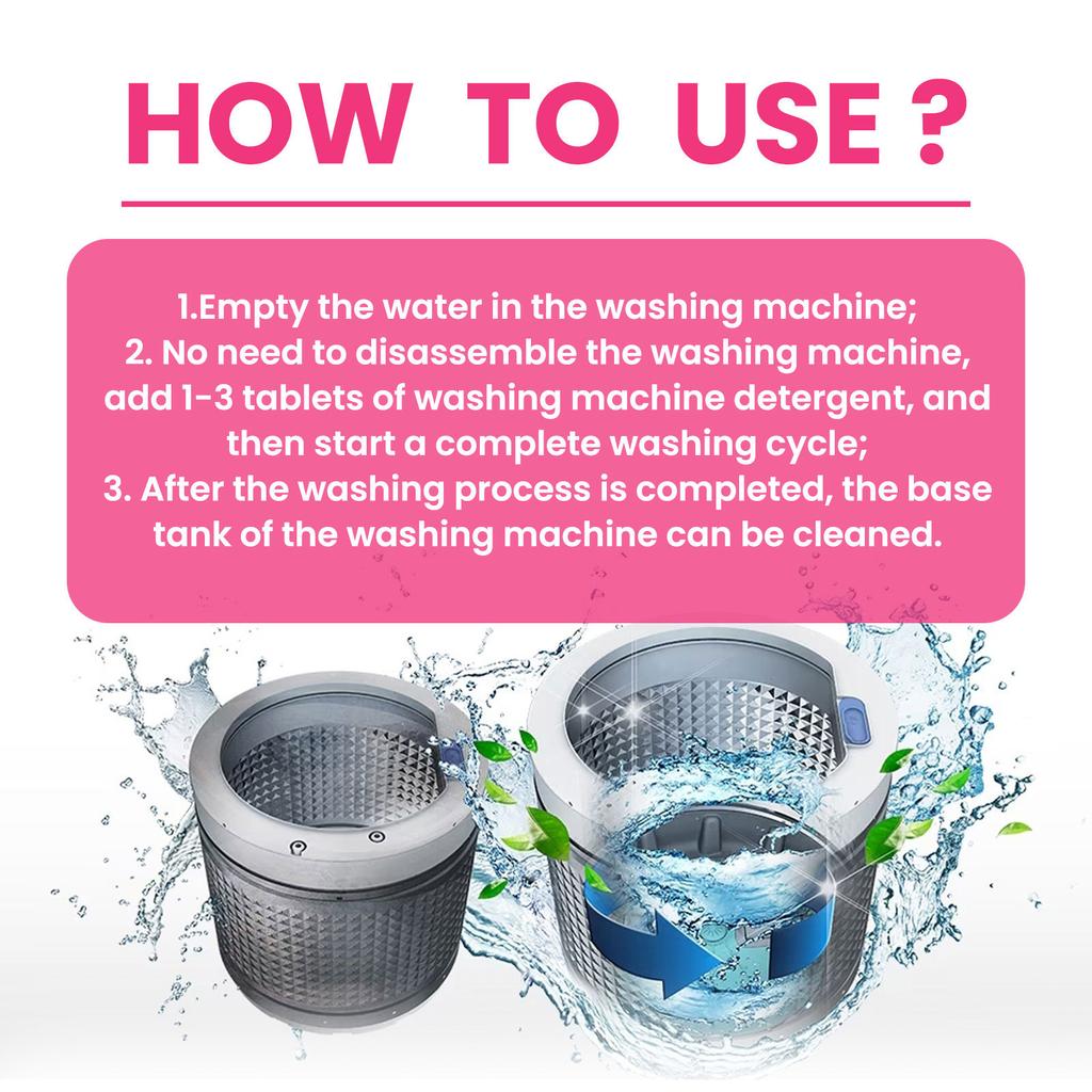 Таблетки для чистки стиральных машин Эффективное средство для удаления накипи из резервуара для воды Очиститель для стиральных машин Шипучие таблетки